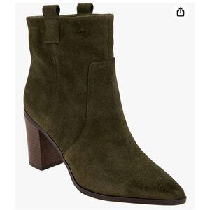 BCBGeneration Olive Green Suede Ankle Bootie